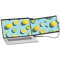 Mobile Pixels New Duex Max DS 14.1'' FHD 1080p Laptop Screen Extender, USB Type-C/HDMI Ports, Portable Monitor for 14'' to 17 Inch Laptops, Compatible with macOS/Windows/Apple/Android/Switch(Black)