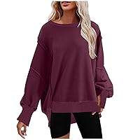 Oversized Sweatshirt For Women Crewneck Sweatshirts Long Sleeve Tops Fleece Fall Fashion Clothes 2023 Casual Pullover