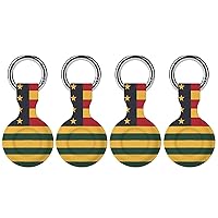 Guyana U.S. Flag Soft Silicone Case for AirTag Holder Protective Cover with Keychain Key Ring Accessories