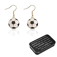 BNQL Soccer Dangle Earrings Soccer Gifts for Her Soccer Lover Gifts Soccer Ball Drop Earrings Soccer Jewelry Gifts for Girls Women Player Fans