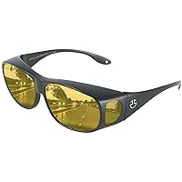 Optix 55 Fit Over HD Day/Night Driving Glasses Wraparound Sunglasses for Men, Women - Anti Glare Polarized Wraparounds