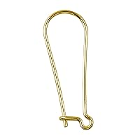 18K Gold Overlay Kidney Shape Elegant Clean Wire Simply The Best Stylish Earwire FG-110-24MM