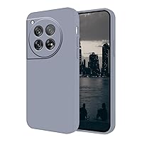 Compatible with Oneplus 12 Case Silicone Liquid, Oneplus 12 Phone Cases Funda Cute Two-Layer Shockproof Cover Camera Protection Accessories Bumper (Grey)