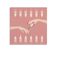 MOJDI Posters for Room Aesthetic Nail Salon Poster Guide Nail Shape Guide Art Posters Canvas Painting Wall Art Poster for Bedroom Living Room Decor 12x12inch(30x30cm) Unframe-style