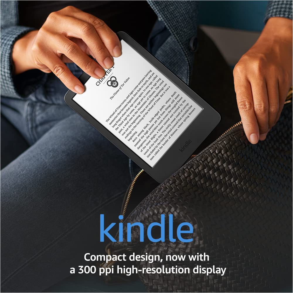 International Version - Kindle (2022 release) – The lightest and most compact Kindle, now with a 6” 300 ppi high-resolution display, and 2x the storage - Black