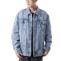 Washed Jacket Top Ripped Denim Jacket Boys Handsome Trendy Jacket Spring And Autumn