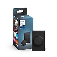 Philips Hue Wall Tap Dial Light Switch, Portable, Black - 1 Pack - Requires Hue Lights and Hue Bridge - Smart Home - Easy, No-Wire Installation