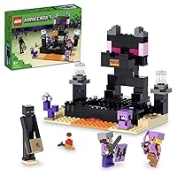 LEGO 21242 Minecraft The End's Arena, Lava Fighting Toy, Dragon of Ender and Enderman Figure, Player vs. Player, Gift for Children Aged 8 and Above