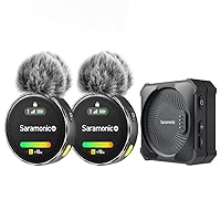Saramonic BlinkMe B2 Wireless Lavalier Microphones for Cameras Smartphone DSLR Computer Noise Cancellation, 328ft Transmission, 8h Battery, Wireless Lapel Mic for Streaming Video Conference Recording