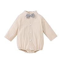 24 Months Boys Clothes Winter Newborn Infant Baby Boys Long Sleeve Plaid Bow Tie Gentle Shirt Romper Tops