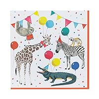 Talking Tables Party Safari Paper Napkins - 20 Pack | Kids Party Serviettes, Luncheon Napkins, Picnic, Birthday Party Supplies, Disposable Napkins, Recycled Paper, Eco Party, Madagascar