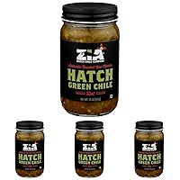 ZIA GREEN CHILE COMPANY Roasted Hatch Green Chile - Hot, 16 OZ (Pack of 4)