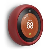 Controller Grip Compatible with Nest Learning Thermostat® 3rd & 2nd Generation (Red) - Harmless Silicone Material, Improve Grip, Easy Installation (Not Compatible with 1st Generation, E, 2020)
