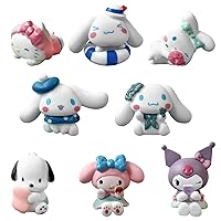 8Pcs Birthday Party Cake Toppers for Kuromi,Cinnamoroll Birthday Party Supplies Cake Decorations (F)