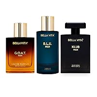 Best Of Men Perfumes Combo, Pack of 3 Premium Long Lasting EDP Fragrance Scents - G.O.A.T, B.L.U, KLUB, 100 Ml Each