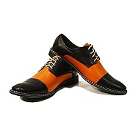 Modello Abaco - Handmade Italian Mens Color Black Oxfords Dress Shoes - Cowhide Smooth Leather - Lace-Up