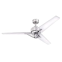 Westinghouse Lighting 7225500 Julien, Modern Industrial Ceiling Fan with Remote Control, 54 Inch, Brushed Nickel Finish