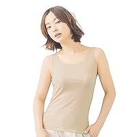 Wing/Wacoal EL1156 Women's Inner Organic Cotton Blend Material, Spring, Summer, Smooth, Thin and Lightweight, Luxurious Cotton, Sweat Absorbent, Quick Drying, Underarm Sweat-wicking, Sleeveless Tank