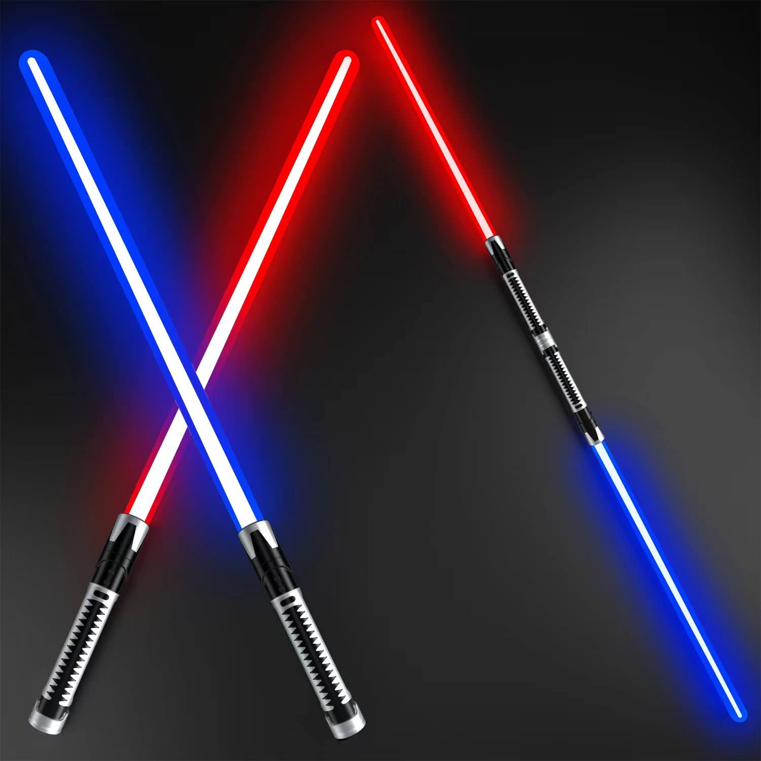 Beyondtrade Lightsabers Toy 7 Colors 2-in-1 LED Dual Swords for Kids with FX Sound (Motion Sensitive) for Movie Fans Cosplay Party Christmas Birthday Gift