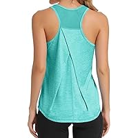 MMOOVV Women's Tops Activewear Mesh Yoga Vest Workout Racerback Tank Tops Fit Running Gym Tank