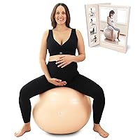 Birthing Ball - Pregnancy Yoga Labor & Exercise Ball & Book Set Trimester Targeting, Maternity Physio, Birth & Recovery Plan Included Anti Burst Eco Friendly