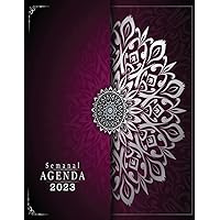 2023 agenda semanal: 2023 agenda semanal,12 meses de enero a diciembre de 2023 maravilloso planificador de gran formato A4 120 paginas 2 páginas por semana patrón de mandala. (Spanish Edition)
