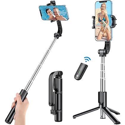 Portable Selfie Stick Tripod for iPhone - Versatile Selfie Stick Remote with Cold Shoe & 1/4