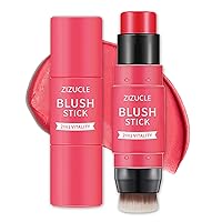 Blush Stick Cream Blush Natural Soft Matte Glow Charming Long Lasting Highlighter Contour Brighten 3 In 1 Blush Makeup For Cheeks Lips Eyeshadow Finish #02 Rose Red
