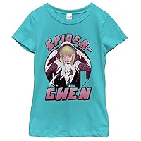 Fifth Sun girls Marvel Classic Spider Gwen Short Sleeve Tee T Shirt, Tahiti Blue, Small US