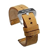 22mm Quick Release Genuine Distressed Leather Watch Replacement Strap Band Bracelet, Stainless Steel Buckle, for Men Women Unisex