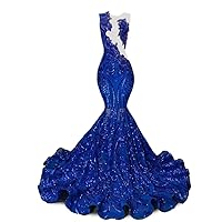 Women's Sleeveless Sequined Mermaid Evening Dress Prom Dress Celebrity Pageant Gown