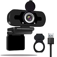 [2020 New Version]1080P HD Webcam with Microphone & Privacy Cover,360-Degree Wide View Angle Auto Focus Streaming Computer PC Web Camera for Video Calling,Recording Conferencing,Online Work,Home Offic