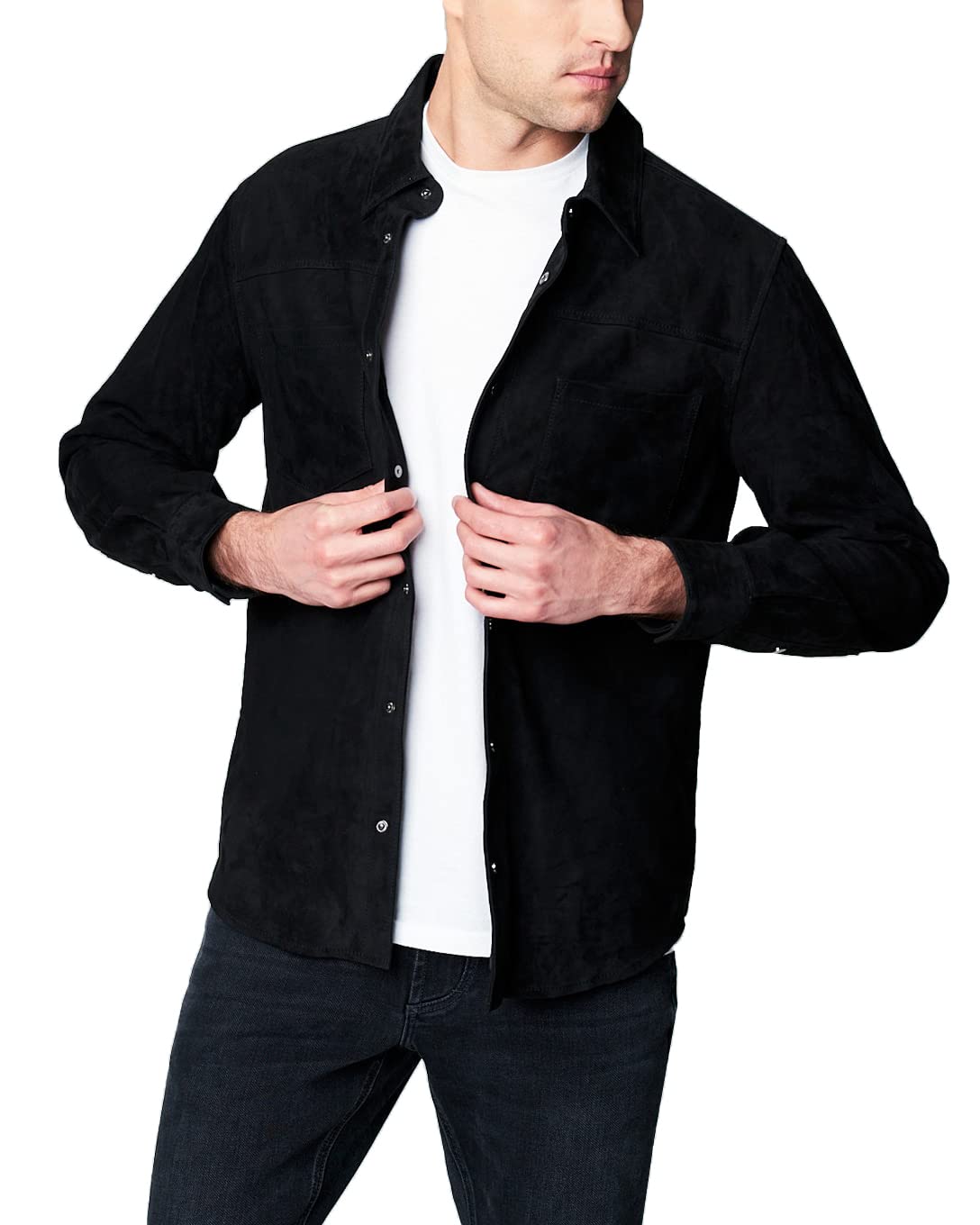 [BLANKNYC] mens Luxury Clothing Suede Shirt Jacket, Comfortable & Stylish Shacket