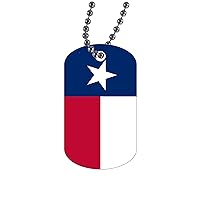 Rogue River Tactical Texas State Flag Military Dog Tag Pendant Jewelry Necklace Lone Star Texan TX
