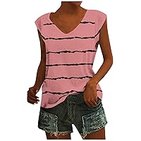 SCBFDI Plus Size Tank Tops, Casual Tops for Women 2024 Summer Sleeveless/Cap Sleeve V Neck Casual Slim Fitted Basic Shirts Dance Club Outfit