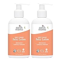 Sweet Orange Baby Lotion | Moisturizing Body Lotion for Dry Skin, Newborn Baby Lotion Sensitive Skin Care, Face Lotion for Babies & Kids with Shea Butter, Calendula & Aloe, 8 Fl Oz (2-Pack)