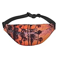 Palm Tree Sunset Fanny Pack for Men Women Crossbody Bags Fashion Waist Bag Chest Bag Adjustable Belt Bag