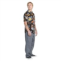 Volcom Men's Regular Marble Floral Short Sleeve Button Down Hawaiian Shirt