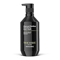 Theorie Charcoal Bamboo Detoxifying Body Wash - Moisturizing & Nourishing - Botanical Ingredients - Made with Jojoba Oil, Sweet Almond Oil, and Shea Butter, Pump Bottle 500 mL