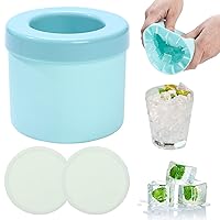 Cylinder Silicone Ice Cube Mold for Freezer Mini Ice Cube Mold Holds 60 Ice Cubes for Whiske Cocktail and Soft Drinks, Silicone Ice Bucket Mold for Freezer with 2 Grow in the Dark Coasters
