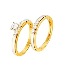 0.25 Cttw Diamond Two tone 10kt Yellow & White Gold Bridal Set