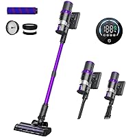 syvio 33Kpa Cordless Vacuum Cleaner with Touchscreen, 6 in 1 Stick Vacuum Cleaner, 55 Mins Running Time 1.3L Dust Cup&LED Floor Brush for Hardwood Floor/Low-Pile Carpet Deep Clean, PRO