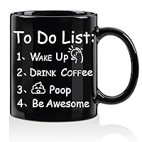 Funny Coffee Mug with To Do List & Poop, Christmas Coffee Mug 11oz,Novelty Coffee Cup Tea Mug,Hilarious White Elephant Gift Ideas for Men Women