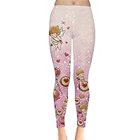 CowCow Womes Stretchy Tights Red Happy Valentines Day Heart Love Couple Sweet Leggings, XS-5XL