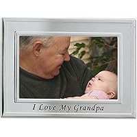 Lawrence Frames Sentiments Collection, Brushed Metal 4 by 6 I Love My Grandpa Picture Frame,Silver