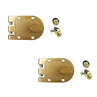 NU-SET Lock | Jimmy Proof Style Inter Locking Single Cylinder Deadbolt Lock and Economic Contractor Lockset, Set of 2 (Bronze & Brass) (2728-2)