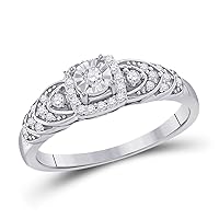The Diamond Deal10k White Gold Womens Round Diamond Bridal Wedding Engagement Anniversary Ring 1/2 Cttw