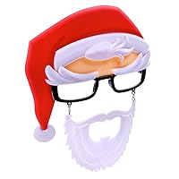 Sun-Staches Santa Claus Glasses with Beard, Christmas Costume Party, One Size Fits Most