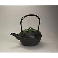 [Heritage Grade/Offer Limited] TETSUBIN - AOTAKE (Green Bamboo) KYUSU with Kiyomizuyaki Lid - Japanese Cast Iron Tea Pot [Standard ship by EMS: with Tracking & Insurance]