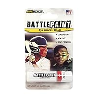 BattlePaint – Bright Colored Under Eye Black Grease for Pro Athletes and Super Sports Fans, Football, Baseball, Softball, Soccer, 1 Stick - Red